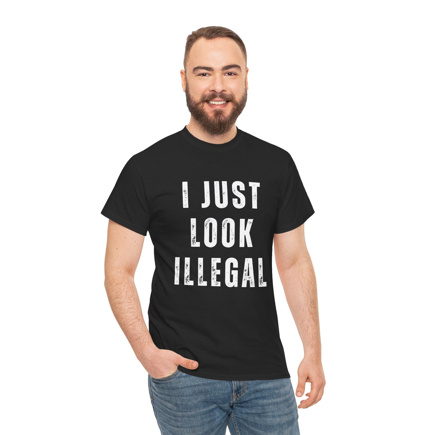 "I Just Look Illegal" Funny Graphic Tee | Viral Statement Shirt | Trendy Streetwear for Men & Women | Bold Aesthetic T-Shirt