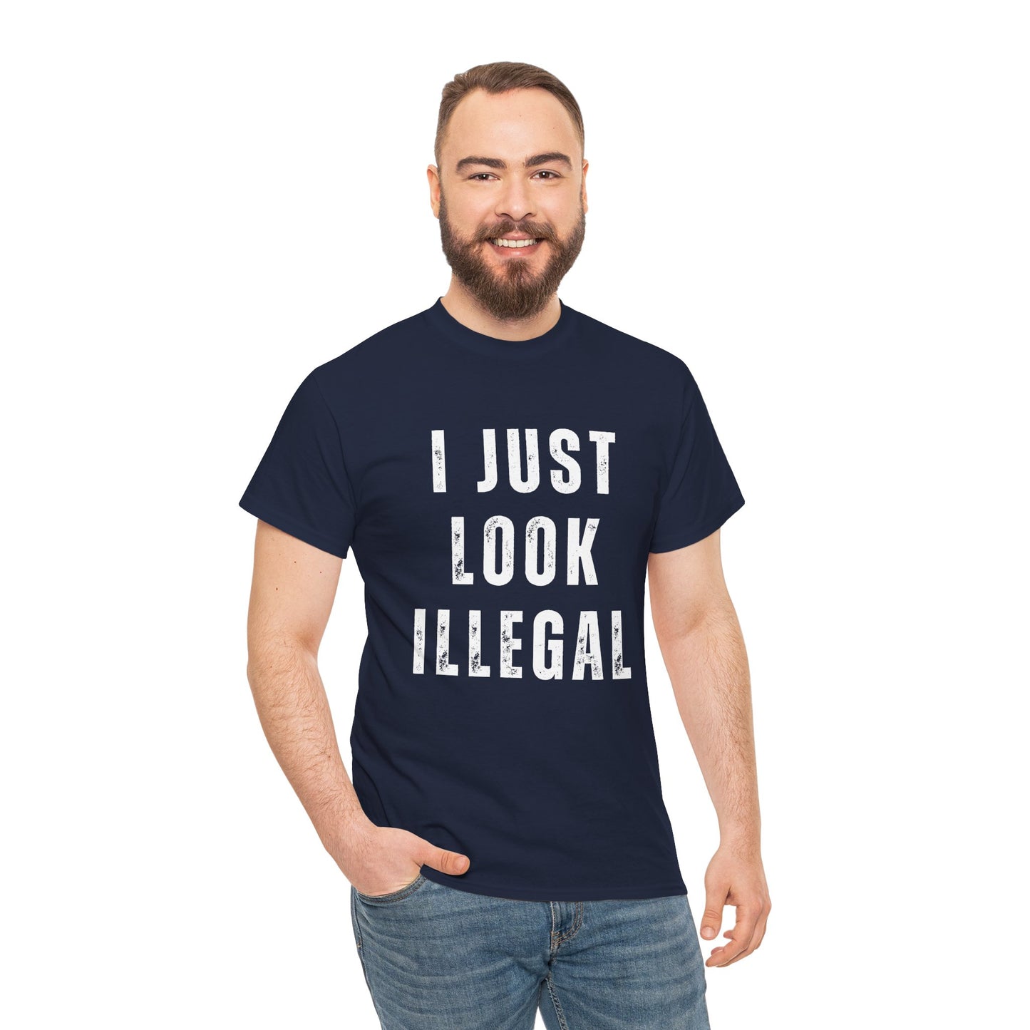 "I Just Look Illegal" Funny Graphic Tee | Viral Statement Shirt | Trendy Streetwear for Men & Women | Bold Aesthetic T-Shirt