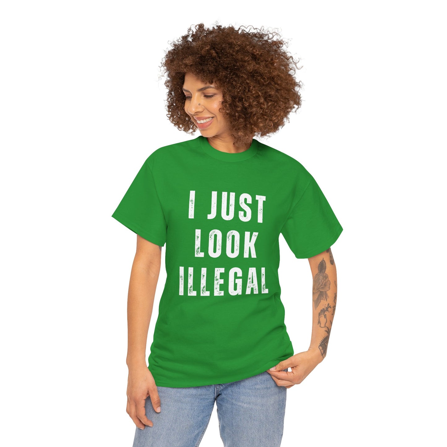 "I Just Look Illegal" Funny Graphic Tee | Viral Statement Shirt | Trendy Streetwear for Men & Women | Bold Aesthetic T-Shirt