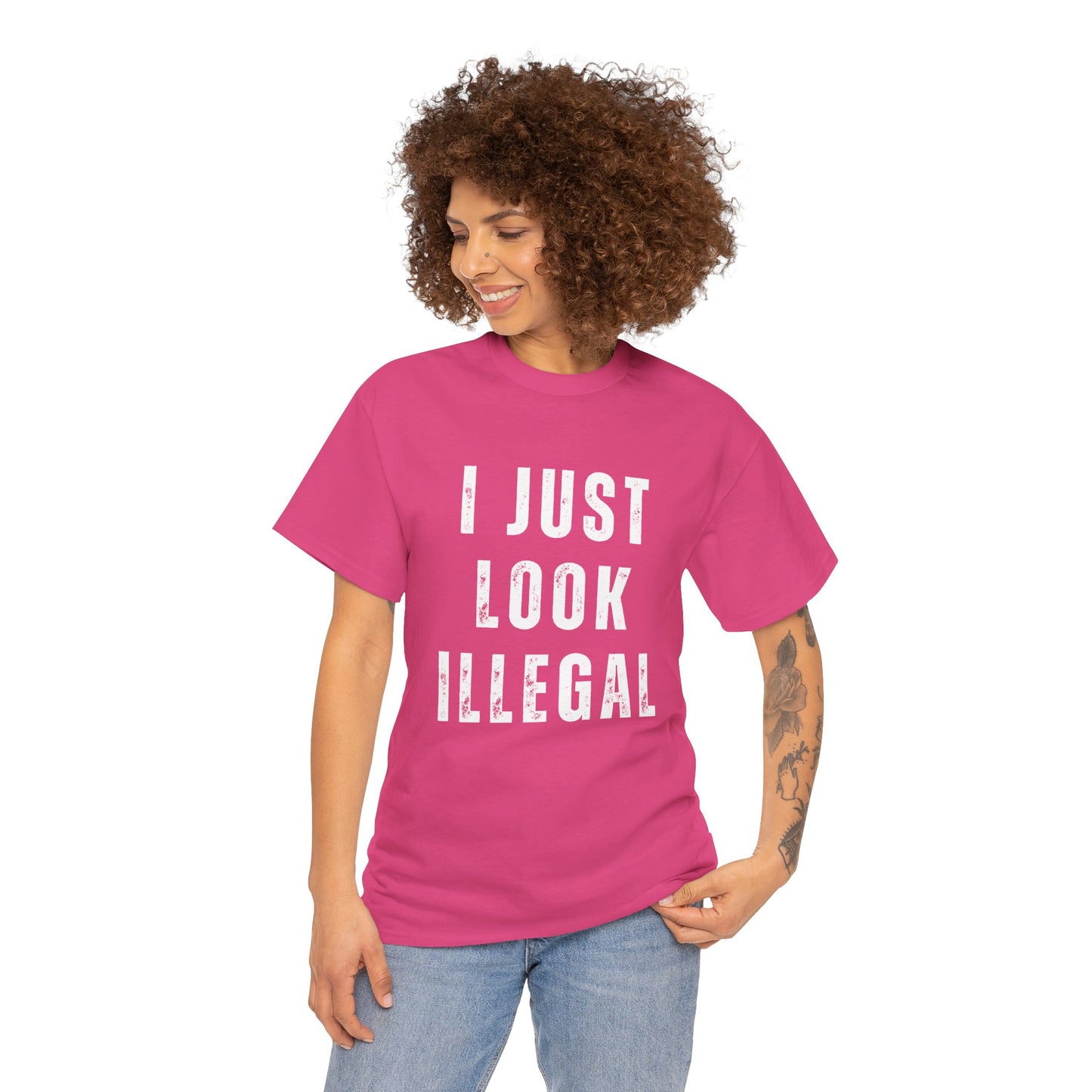 "I Just Look Illegal" Funny Graphic Tee | Viral Statement Shirt | Trendy Streetwear for Men & Women | Bold Aesthetic T-Shirt